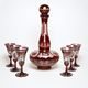 Egermann: Wine or Liqueur Set Red Stain, h: 37 cm, 7 pieces