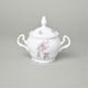 Sugar bowl 220 ml, Thun 1794 Carlsbad porcelain, BERNADOTTE climbing rose