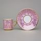 Šálek 100 ml mocca a podšálek 11,5 cm Sabina, vnitřní zlacení, růžový, Leander Loučky