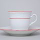 Natalie: Cup tall + saucer, Thun 1794,Carlsbad porcelain, red line