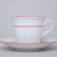 Natalie: Cup tall + saucer, Thun 1794,Carlsbad porcelain, red line