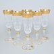 Crystal Glasses Champagne Set Romantic - Laura, 6 pcs. 150 ml, Gold, Ales Zverina - AZ Design