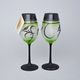 Studio Miracle: Wine Glasses Green, 2 pcs. 250 ml, Hand-decorated by Vlasta Voborníková