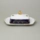 Butter dish for 250 g butter, Ofelie 677G, cobalt blue + gold rose, Stará Role Moritz Zdekauer