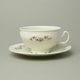 Šálek a podšálek čajový 275 ml / 18 cm, Thun 1794, karlovarský porcelán, BERNADOTTE ivory + kytičky