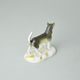 Dog on stand 4,5 x 8 x 8 cm, Pastel, Porcelain Figures Royal Dux Bohemia