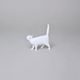Cat Standing 7 x 2,3 x 8 cm, White, Royal Dux Bohemia
