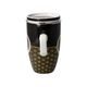 Tea Cup 0,4 l with Lid and Strainer, Yin Yang Black 11,5 / 8 / 14 cm, fine bone china, Lotus, Goebel