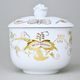Cukřenka bez oušek s víčkem bez výřezu 200 ml, zlatý Cibulák, Český porcelán z Dubí