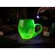 Square Pattern Glass Mug with Handle (uranium Glass), 500 ml, Glassworks Janov