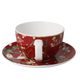 Cup and saucer V. van Gogh - Almond Tree Red, 0,25 l / 15 cm, Fine Bone China, Goebel