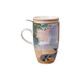 Tea Cup 0,4 l with Lid and Strainer R. Wachtmeister - Tempi Felici, 11,5 / 8 / 14 cm, Fine Bone China, Cats Goebel