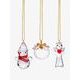 3 pcs. Christmas tree deco set Angle, Snowman, Wreath, Preciosa crystal decorations