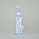 Lady with Greyhound 7,5 x 9 x 24 cm, Luxor, Porcelain Figures Duchcov