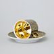 Cup 100 ml mocca + saucer 10,5 cm, inner gold, brown, Leander Loučky