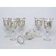 Cut Crystal Wine Glasses - set 6 pcs, Platinum + Enamel, Jahami Bohemia