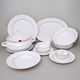 70477: Dining set for 6 pers., Thun 1794 Carlsbad porcelain, Natalie, Red line