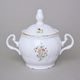 Sugar bowl 0,22 l, Thun 1794 Carlsbad porcelain, BERNADOTTE flowers with gold