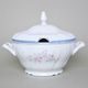 Soup tureen 2,5 l, Thun 1794 Carlsbad porcelain, BERNADOTTE blue-pink flowers