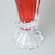Skleněná váza Plantica na noze - červená, 40 cm, Aurum Crystal