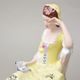 Lady with book, middle 22,5 x 32,5 x 26,5 cm, yellow decor, Royal Dux Bohemia