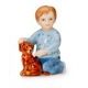 Boy with small dog 4 x 4,5 cm, Royal Copenhagen porcelain figurines