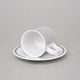 Cup Espresso 80 ml + saucer 11,5 cm, ELLA Black-Gold Stripes, Thun 1794 Carlsbad Porcelain