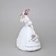 Dívka s kloboukem a růžemi 12 x 14 x 19 cm, Bílá + zlato + saxe, Porcelánové figurky Duchcov