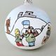 Set of 6 Christmas Tree Decoration Balls "Czech Winter 1918", 7,5 cm, Hand-decorated