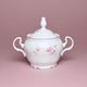 Pink line: Sugar bowl 300 ml, Thun 1794 Carlsbad porcelain, BERNADOTTE roses