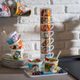 ESPRESSO CUPS SEVEN DWARFS SET 7 PCS + METAL RACK, porcelain, EGAN