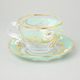 Cup 250 ml and saucer 135 mm, crystal glass + gold + enamel flowers