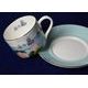 Blenheim Palace - Indian Room, Lotos and ships: Cup 200 ml and saucer breakfast, English Fine Bone China, Roy Kirkham