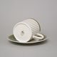 Cup tall 230 ml plus saucer 150 mm, Thun 1794 Carlsbad porcelain, Cairo 30381 ivory