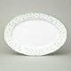 Dish oval flat 32 cm, Thun 1794, karlovarský porcelán, Natálie green flowers