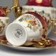 Coffee set for 6 pers., The Three graces, gold + pearl ruby red, Carlsbad porcelain