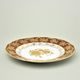 Talíř dezertní 19 cm, rubín + zlatá růže, porcelán Carlsbad