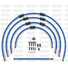 STANDARD FRONT BRAKE HOSE KIT VENHILL POWERHOSEPLUS KAW-11006FB-SB (3 ŽARNELĖS RINKINYJE) SOLID BLUE HOSES, BLACK FITTINGS