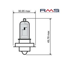 LEMPUTĖ RMS 246510430 12V 20W, P26S, MĖLYNOS SPALVOS