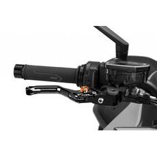 STABDŽIŲ RANKENĖLĖ BE ADAPTERIO PUIG 4.0 4130NT, TRUMPAS BLACK/ORANGE