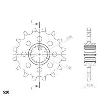 PRIEKINĖ ŽVAIGŽDĖ SUPERSPROX CST-705:17 17T, 520