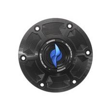 TANK FILLER CAP ACCOSSATO FC107 FOR DUCATI MOTORBIKES WITH QUICK RELEASE MACHINED FROM BILLET ALUMINIUM, RAUDONOS SPALVOS