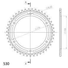 GALINĖ ŽVAIGŽDĖ SUPERSPROX RFE-2011:42-BLK, JUODOS SPALVOS 42T, 530