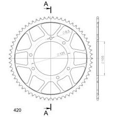 GALINĖ ŽVAIGŽDĖ SUPERSPROX RFE-1131:62-BLK, JUODOS SPALVOS 62T, 420