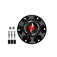 TANK FILLER CAP ACCOSSATO FC123 FOR TRIUMPH MOTORBIKES WITH QUICK RELEASE MACHINED FROM BILLET ALUMINIUM, RAUDONOS SPALVOS