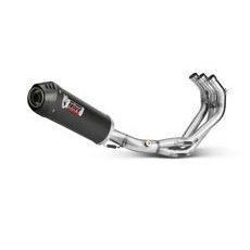 FULL EXHAUST SYSTEM 3X1 MIVV OVAL Y.042.L3C, SU IŠORE IŠ ANGLIES PLUOŠTOS. ANTGALIS IŠ ANGLIES PLUOŠTO