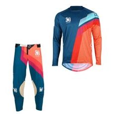 SET OF MX PANTS AND MX JERSEY YOKO VIILEE BLUE/ORANGE; BLUE/ORANGE/BLUE 28 (S)