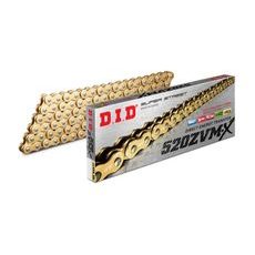 ZVM-X SERIES X-RING CHAIN D.I.D CHAIN 520ZVM-X, 120 NARELIŲ ILGIO, AUKSAS-AUKSAS SPALVOS