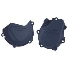 CLUTCH AND IGNITION COVER PROTECTOR KIT POLISPORT 90987, MĖLYNOS SPALVOS