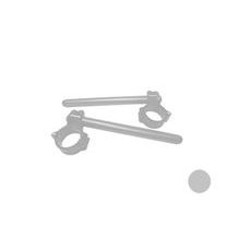 CNC-WORKED CLIP-ONS ACCOSSATO CP004 WITH METAL CLAMP COMPOSED OF 2 HALF-RINGS 10 DEGREES INCLINATION, SILVER